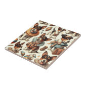 かわいいヴィンテージ玩具キツネテリアシームレス タイル (側面)