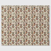 かわいいヴィンテージ玩具キツネテリアシームレス ラッピングペーパー (フラット)