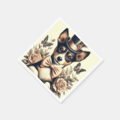 かわいいヴィンテージ玩具キツネテリア スタンダードカクテルナプキン (角)