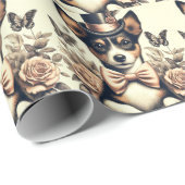 かわいいヴィンテージ玩具キツネテリア ラッピングペーパー (ロールコーナー)