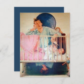 かわいいヴィンテージ疲れて眠い父のパパカード (正面/裏面)