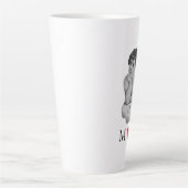 かわいいヴィンテージ白黒ケルビエンジェルパートナー カフェラテマグ (正面)