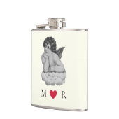 かわいいヴィンテージ白黒ケルビエンジェルパートナー フラスク (左)