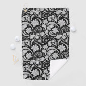 かわいいヴィンテージ白黒ペイズリーパターン ゴルフタオル (インサイチュ)