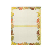 かわいいヴィンテージ秋フローライエローオレンジパターン ノートパッド (回転)