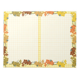 かわいいヴィンテージ秋フローライエローオレンジパターン ノートパッド