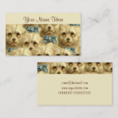 かわいいヴィンテージ純種犬テリアのポートレートのコラージュ 名刺 (正面/裏面)