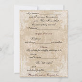 かわいいヴィンテージ紙 白いレースのアドバイスコメントカード 招待状 (正面)