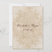 かわいいヴィンテージ紙 白いレースのアドバイスコメントカード 招待状 (裏面)