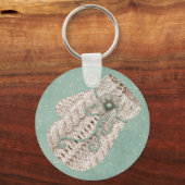 かわいいヴィンテージ素朴な冬ニット雪の結晶 キーホルダー (正面)