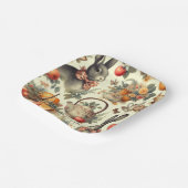 かわいいヴィンテージ絵画ウサギ ペーパープレート (傾斜あり)