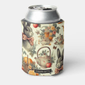 かわいいヴィンテージ絵画ウサギ 缶クーラー (缶裏面)