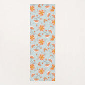 かわいいヴィンテージ花蝶パターン ヨガマット (正面)