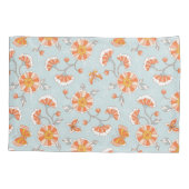 かわいいヴィンテージ花蝶パターン 枕カバー (裏面)