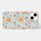 かわいいヴィンテージ花蝶パターン iPhoneケース (裏面横)