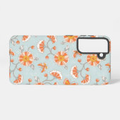 かわいいヴィンテージ花蝶パターン SAMSUNG GALAXYケース (裏面横)