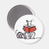 かわいいヴィンテージ読リスの本 マグネット (正面/裏面)