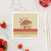 かわいいヴィンテージ赤キノコ スタンダードカクテルナプキン (インサイチュ)