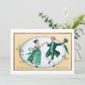 かわいいヴィンテージ踊りアイリッシュカップル シーズンカード (スタンド正面)