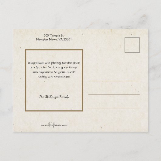 かわいいヴィンテージ踊りアイリッシュカップル シーズンポストカード (裏面)