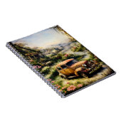 かわいいヴィンテージ車の錆びた花 ノートブック (右側)