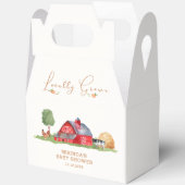 かわいいヴィンテージ農家市場納屋周囲の庭ベビーシャワー フェイバーボックス (見開き)