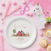 かわいいヴィンテージ農家市場納屋周囲の庭ベビーシャワー ペーパープレート (パーティー)