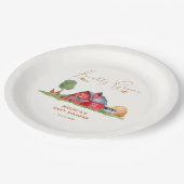 かわいいヴィンテージ農家市場納屋周囲の庭ベビーシャワー ペーパープレート (アングル)