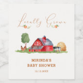 かわいいヴィンテージ農家市場納屋周囲の庭ベビーシャワー ワインラベル (シングルラベル)