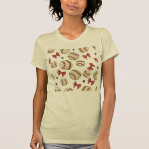 かわいいヴィンテージ野球の弓 Tシャツ