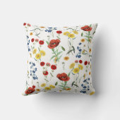 かわいいヴィンテージ野生の花ポピーデイジーパターン クッション (裏面)