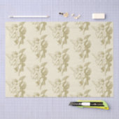 かわいいヴィンテージ金ゴールドベージュキューピッドエンジェル 薄葉紙 (クラフト)