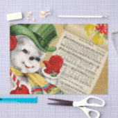 かわいいヴィンテージ雪だるまクリスマスの喜び世界 薄葉紙 (クラフト)