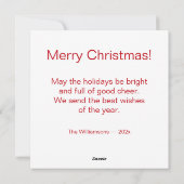 かわいいヴィンテージ雪だるまクリスマスカード シーズンカード (裏面)