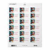 かわいいヴィンテージ雪だるまクリスマス差出人住所 ラベル (フルシート)