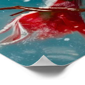 かわいいヴィンテージ雪だるまクリスマス ポスター (角)