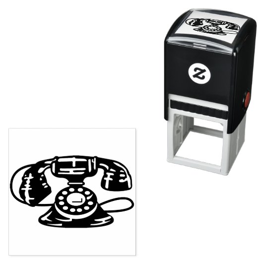 かわいいヴィンテージ電話イラストレーション セルフインキングスタンプ (インサイチュ)