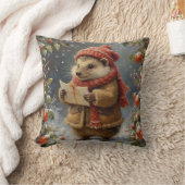 かわいいヴィンテージ風のクリスマスのハリネズミ クッション (ブランケット)