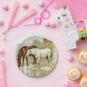 かわいいヴィンテージ馬好きの任意の目的パーティープレート ペーパープレート (パーティー)