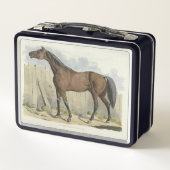 かわいいヴィンテージ馬好き メタルランチボックス (裏面)