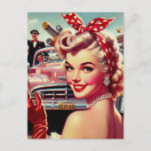 かわいいヴィンテージ1950s少女 ポストカード (正面)