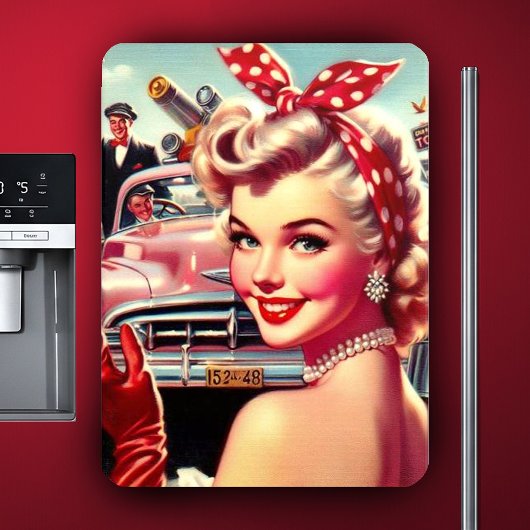 かわいいヴィンテージ1950s少女 マグネット