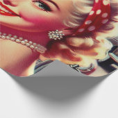 かわいいヴィンテージ1950s少女 ラッピングペーパー (角)