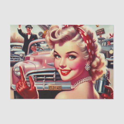 かわいいヴィンテージ1950s少女 薄葉紙 (正面)