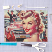 かわいいヴィンテージ1950s少女 薄葉紙 (クラフト)