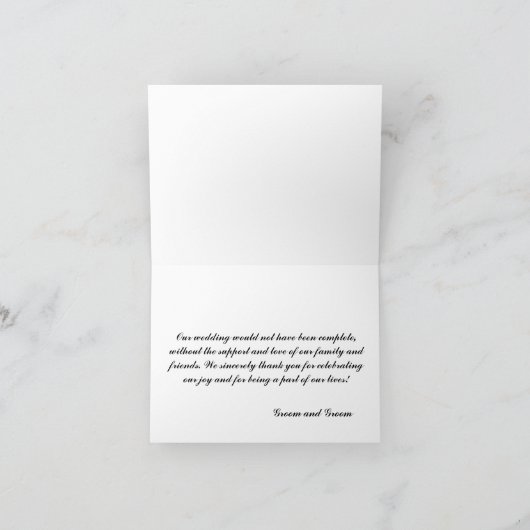 かわいいヴィンテージ2の新郎の陽気な結婚式のサンキューカード サンキューカード (内部)