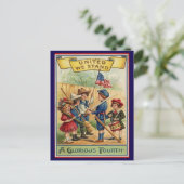 かわいいヴィンテージ7月4日愛国心 ポストカード (スタンド正面)