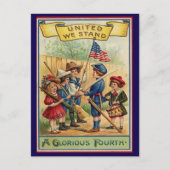 かわいいヴィンテージ7月4日愛国心 ポストカード (正面)