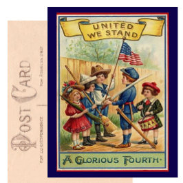 かわいいヴィンテージ7月4日愛国心 ポストカード