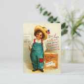 かわいいヴィンテージ7月4日 ポストカード (スタンド正面)